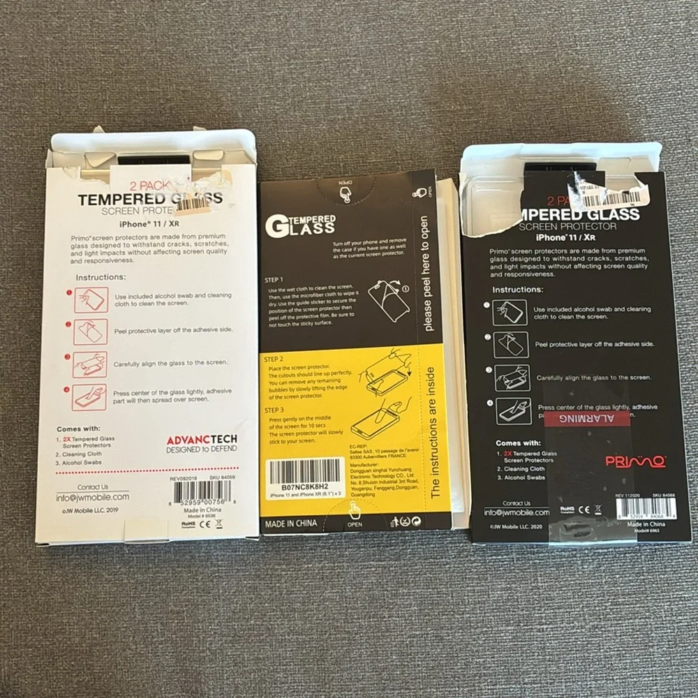 Assortment of Tempered Glass Screen Protector for iPhone 11/XR